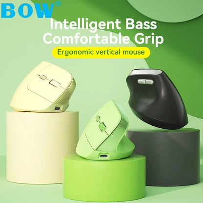 BOW Optical Dual-mode Mini Computer Silent Mice Vertical Mouse Rechargeable Wireless Gaming Mouse for Laptop