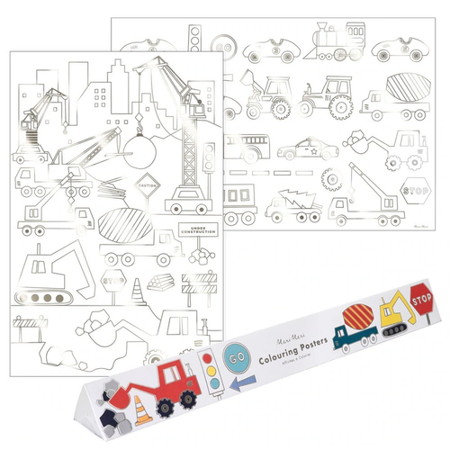Construction Coloring Posters