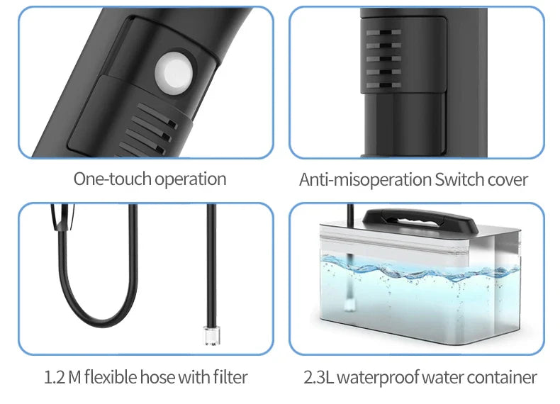 Bathroom Gadget Water Jet Spray Muslim Shower Electric Portable Bidet Sprayer with 2.3L Water tank for Toilet  & Outdoor Hiking