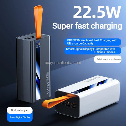 40000mAh Portable PowerBank with LED Digital Display 4USB Type-C Output USB C PD 22.5W Fast Charging Big Capacity Power Station