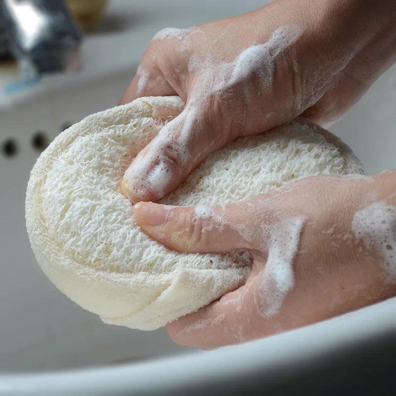 Durable Naturals Large Bath and Shower Exfoliating Loofah Sponge Oval Ball Shape Simple Style Plastic-Free Body Application