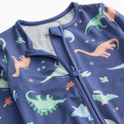 Dinosaur Nights Clever Zip Sleepsuit - Blue