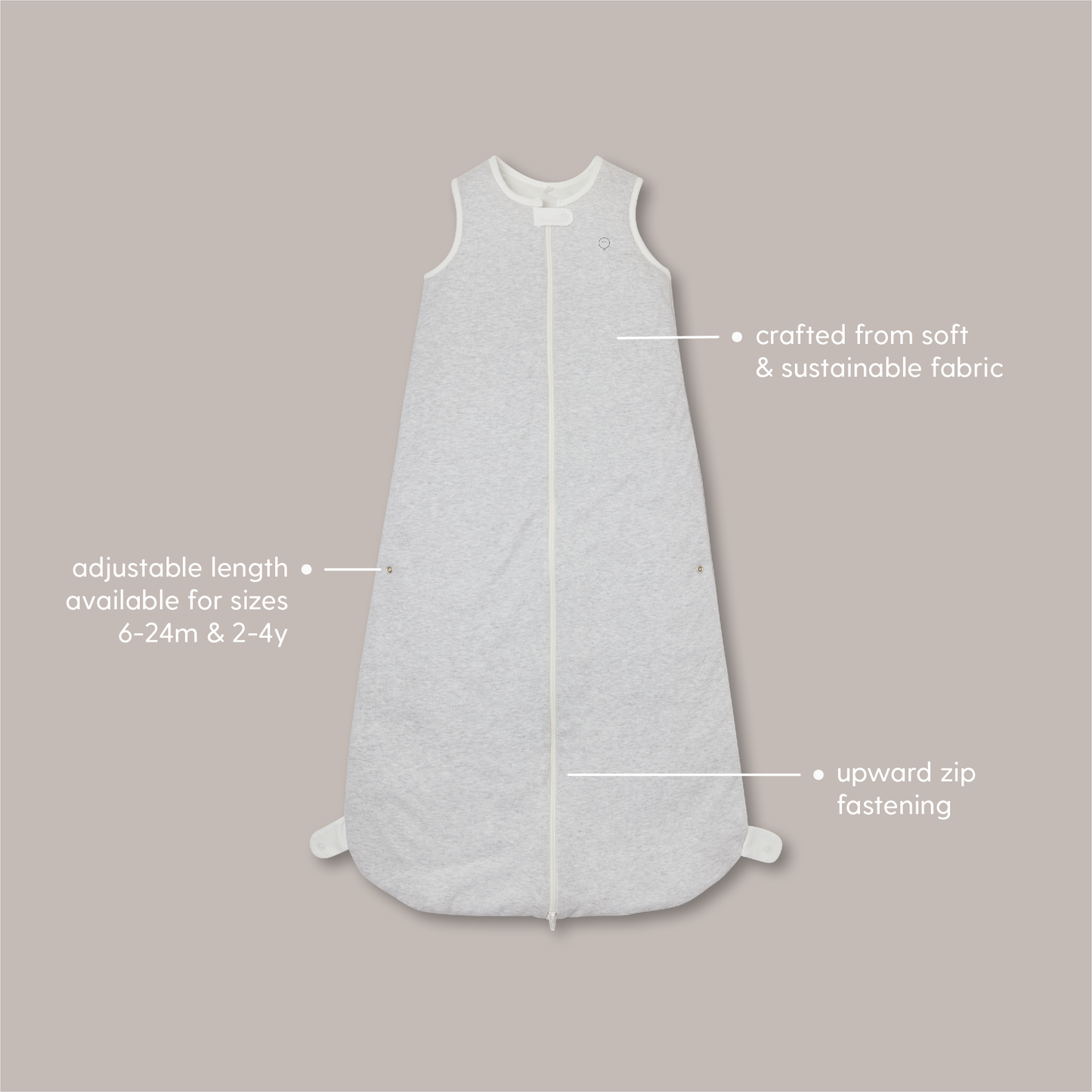 Front Opening Sleeping Bag 1.5 TOG - Grey