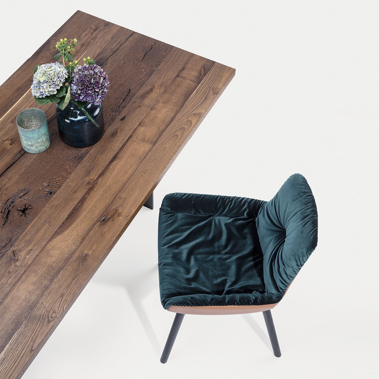 janua | sc 41 table | white smoked oak raw + steel bronze glaze base 300x110cm