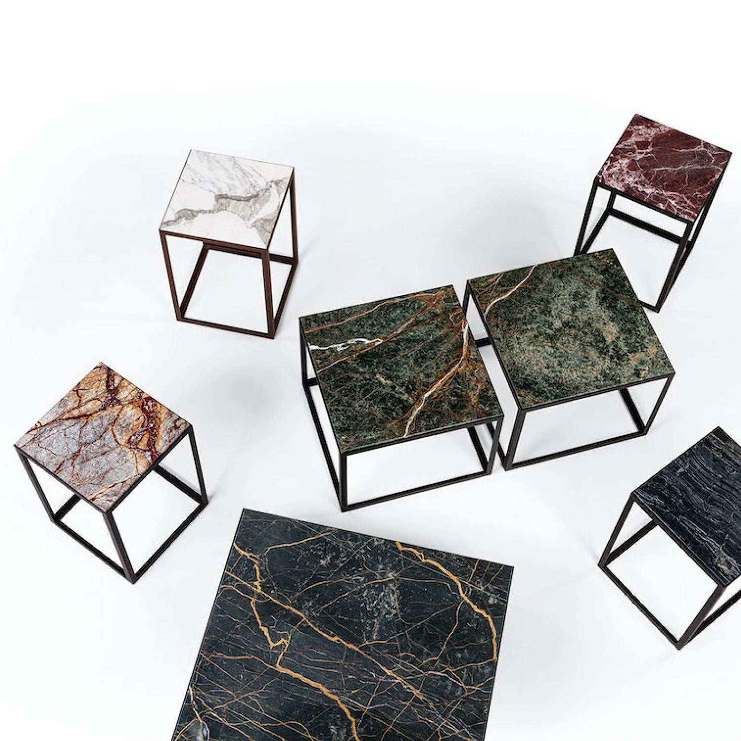 janua | sc 54  coffee table stone | rainforest brown | deep black | 80x80x25cm