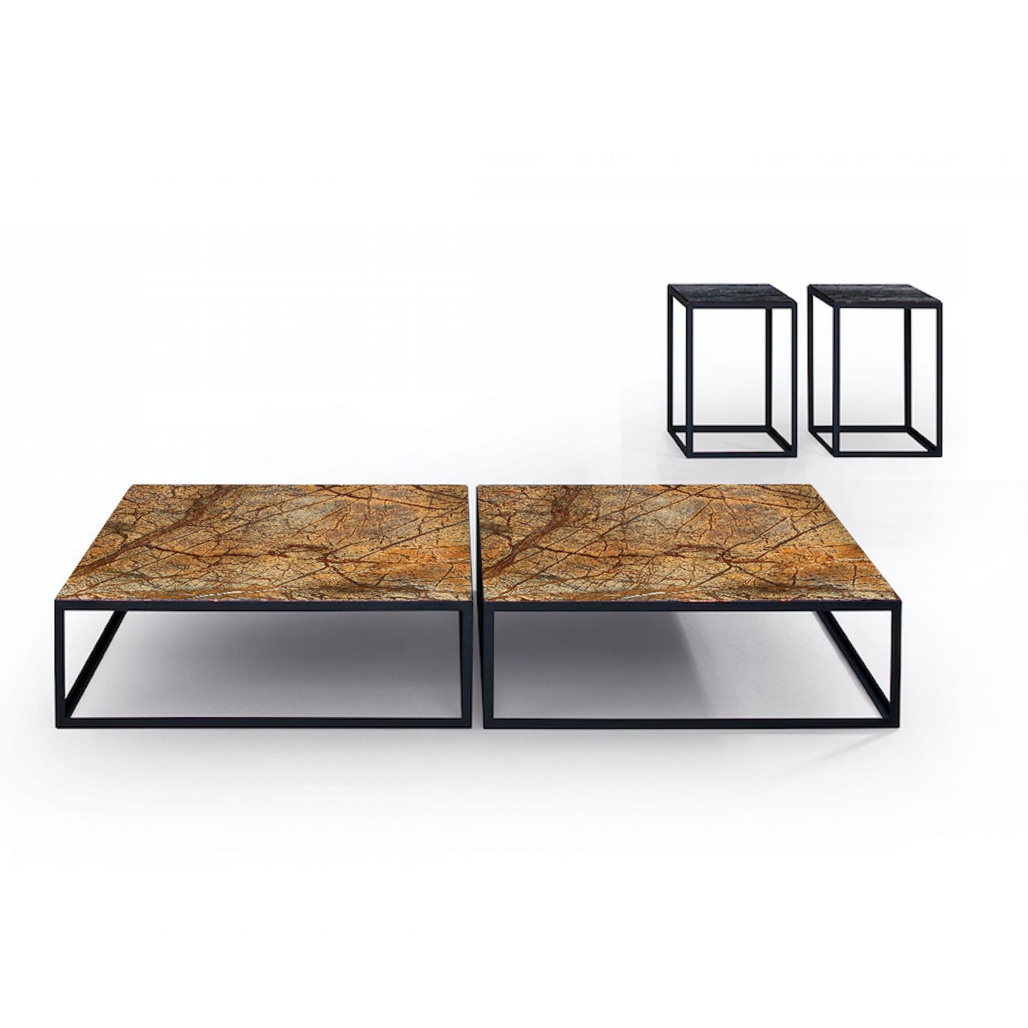 janua | sc 54  coffee table stone | rainforest brown | deep black | 80x80x25cm