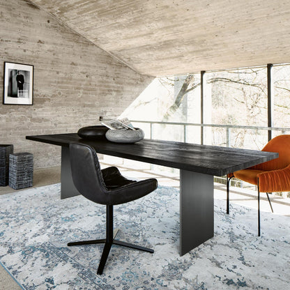 janua | sc 41 table | white smoked oak raw + steel bronze glaze base 300x110cm