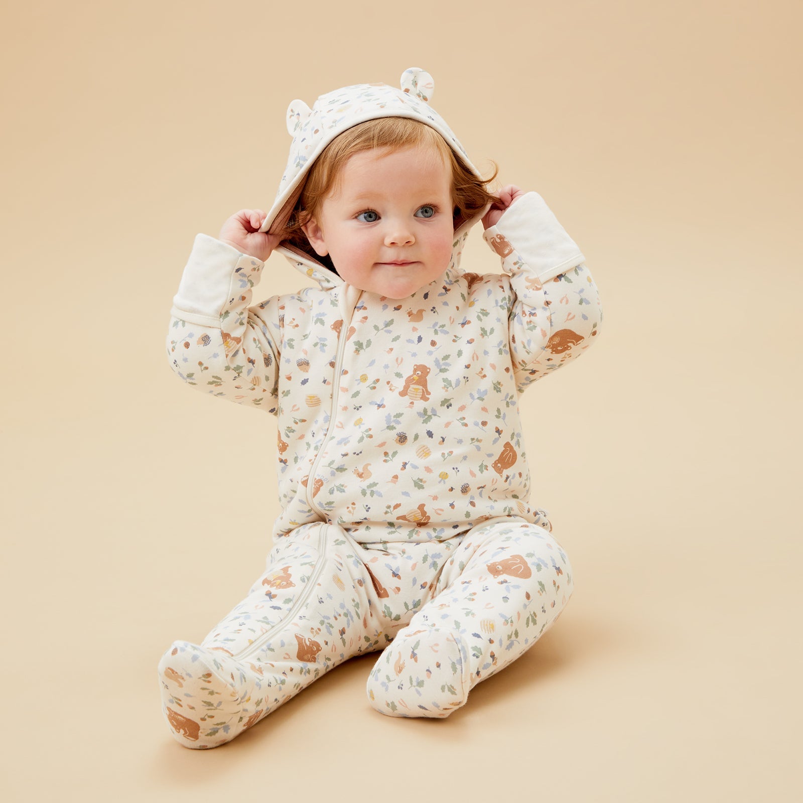 Bear Print Pramsuit
