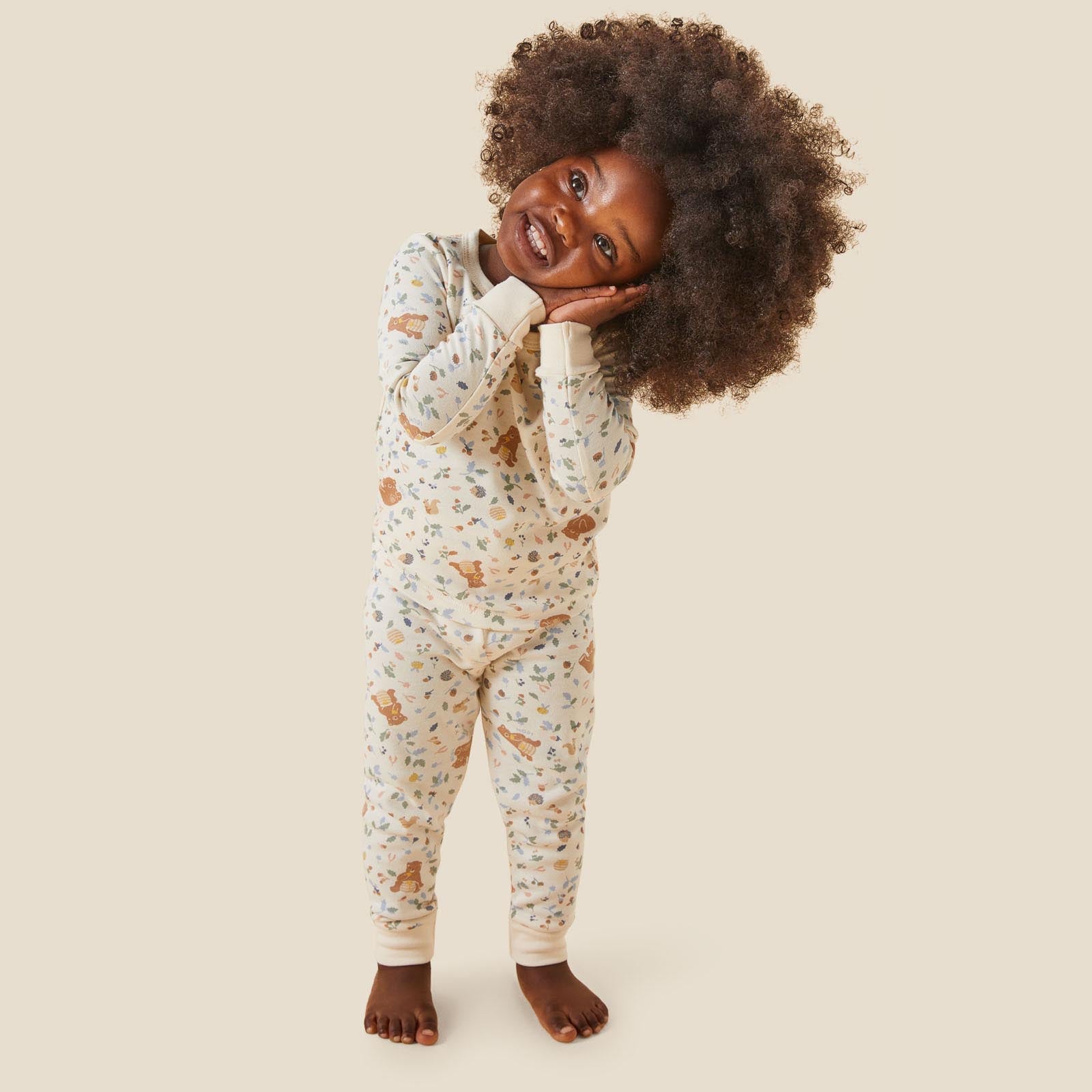 Bear Print & Ribbed Pyjamas 2 Pack