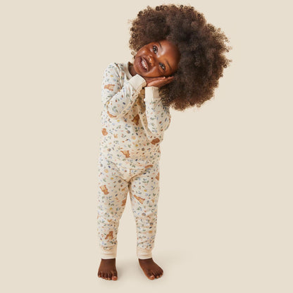 Bear Print & Ribbed Pyjamas 2 Pack