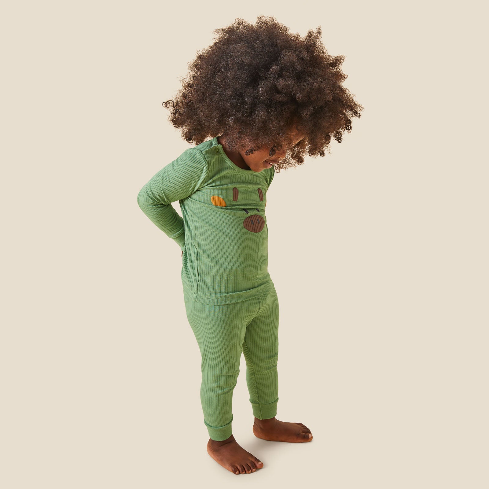 Giraffe Face Ribbed Pyjamas