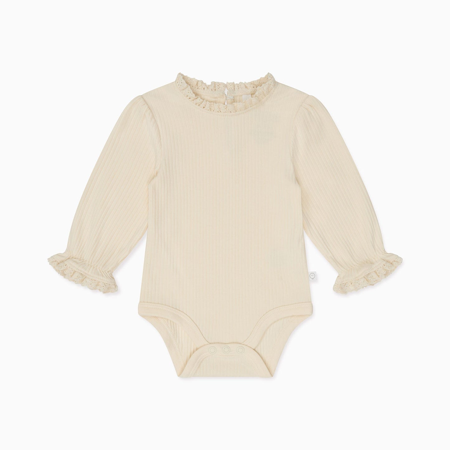 Frilled Ribbed Bodysuit - Ecru