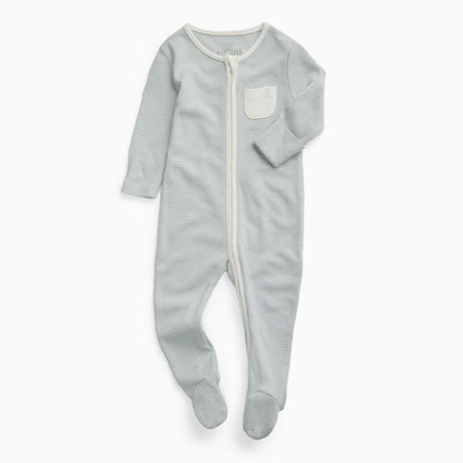 Clever Zip Sleepsuit - Blue Stripe