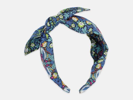 Side Bow Headband - Liberty Strawberry Thief J Print