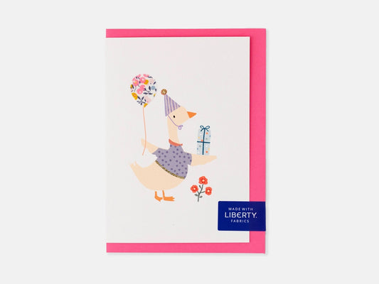 Goose Birthday Card - Liberty Wiltshire Bud Print