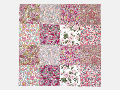 Liberty Fabrics Tana Lawn™ Cotton 5" Pink Charm Squares, Pack of 16
