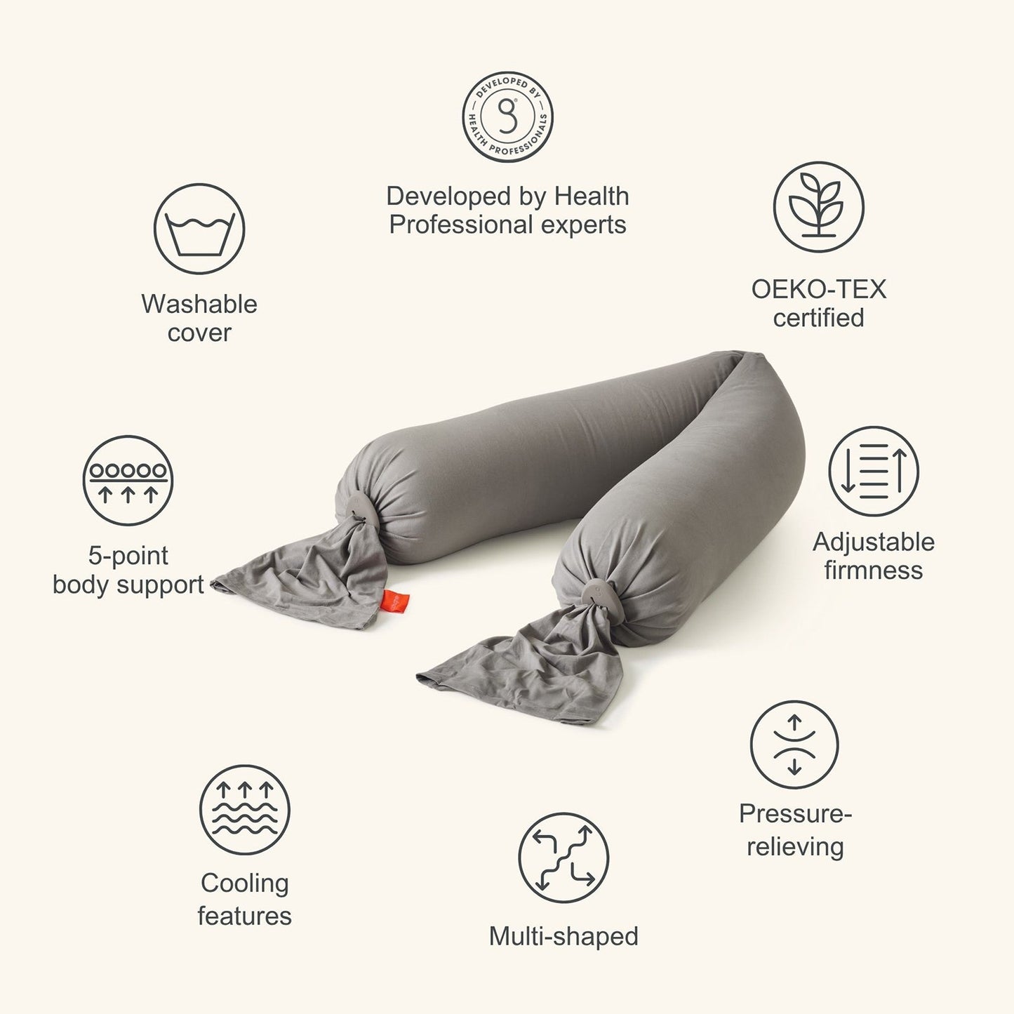 bbhugme Pregnancy Pillow - Stone
