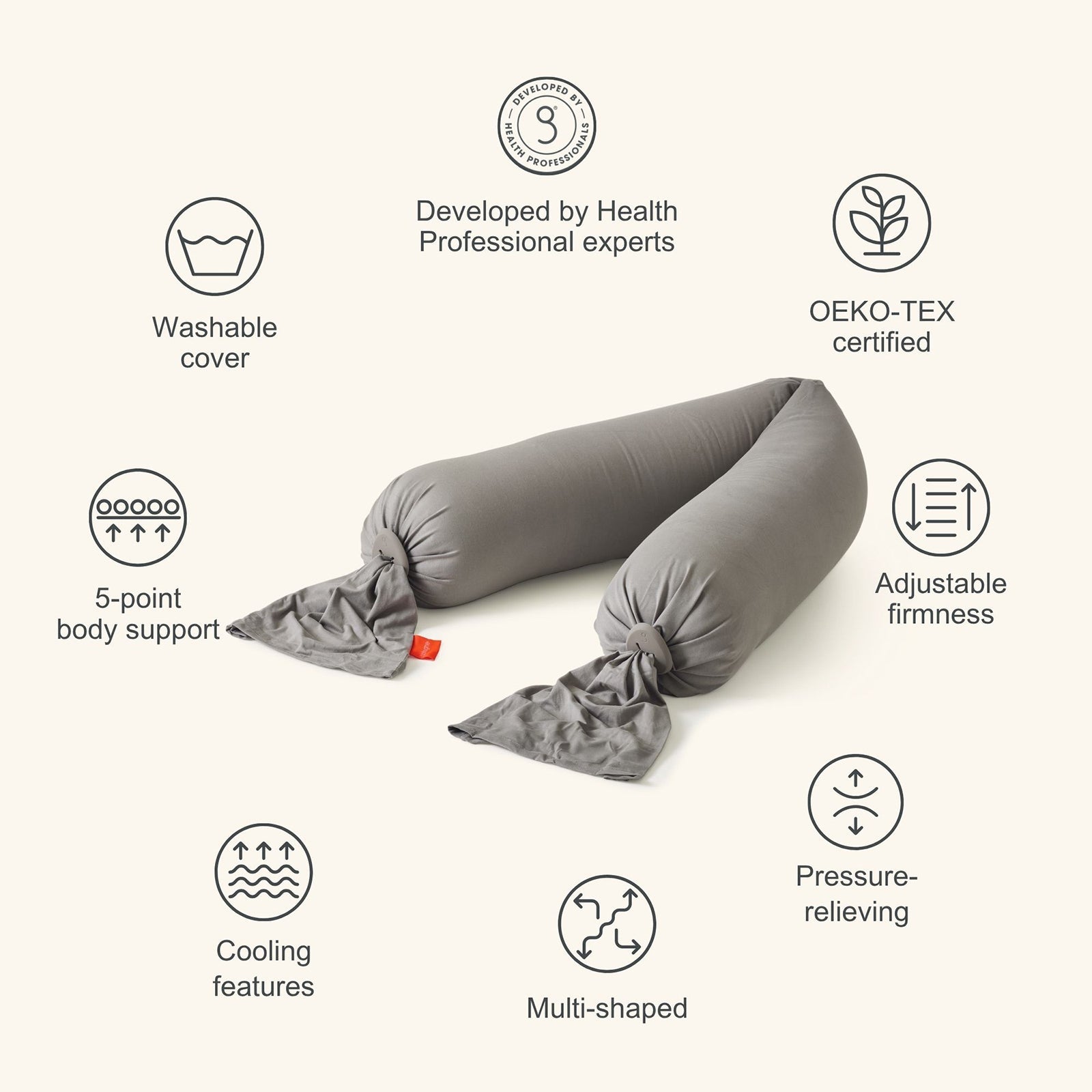 bbhugme Pregnancy Pillow - Stone