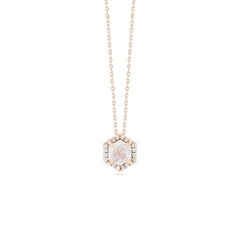Rainbow Moonstone Poppy Necklace