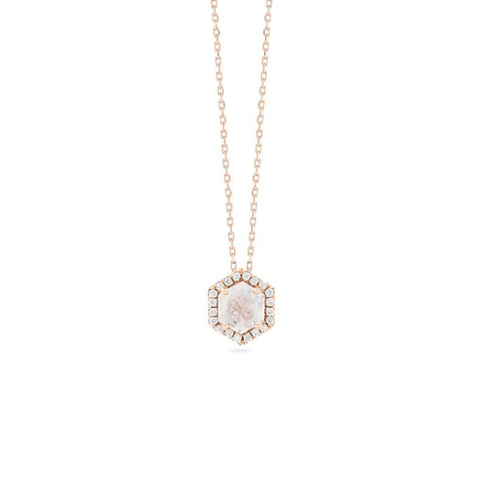Rainbow Moonstone Poppy Necklace