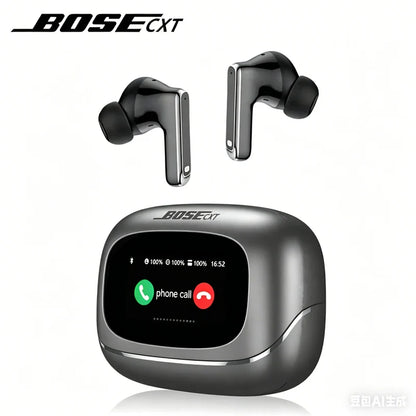 BOSECXT Ultra TOUR PRO6 Smart Touch Multi Functional Large Screen TWS Wireless ANC Noise Cancelling Earbud Enc Heavy Bass Earbud