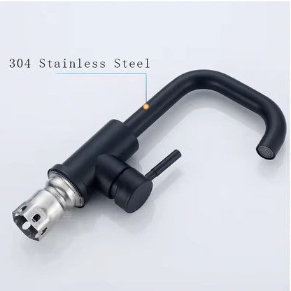 Bathroom Basin Faucet 304 Stainless Steel Hot Cold Wash Mixer Crane Tap 360 Rotation Sink Faucets Single Lever Tap For Bathroom