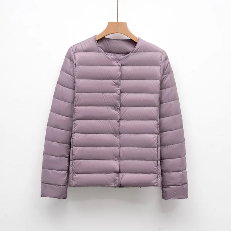 12 Colors Women Long Sleeves 90% White Duck Down Female Slim Warm Inner Ultra Lightweight Packable Ski Jacket Down Liner Jackets