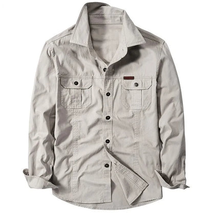 Brand Cotton Shirt Men's Spring Casual Cargo Shirts Male Long Sleeves Shirts Camiseta Masculina Plus Size 5XL 6XL