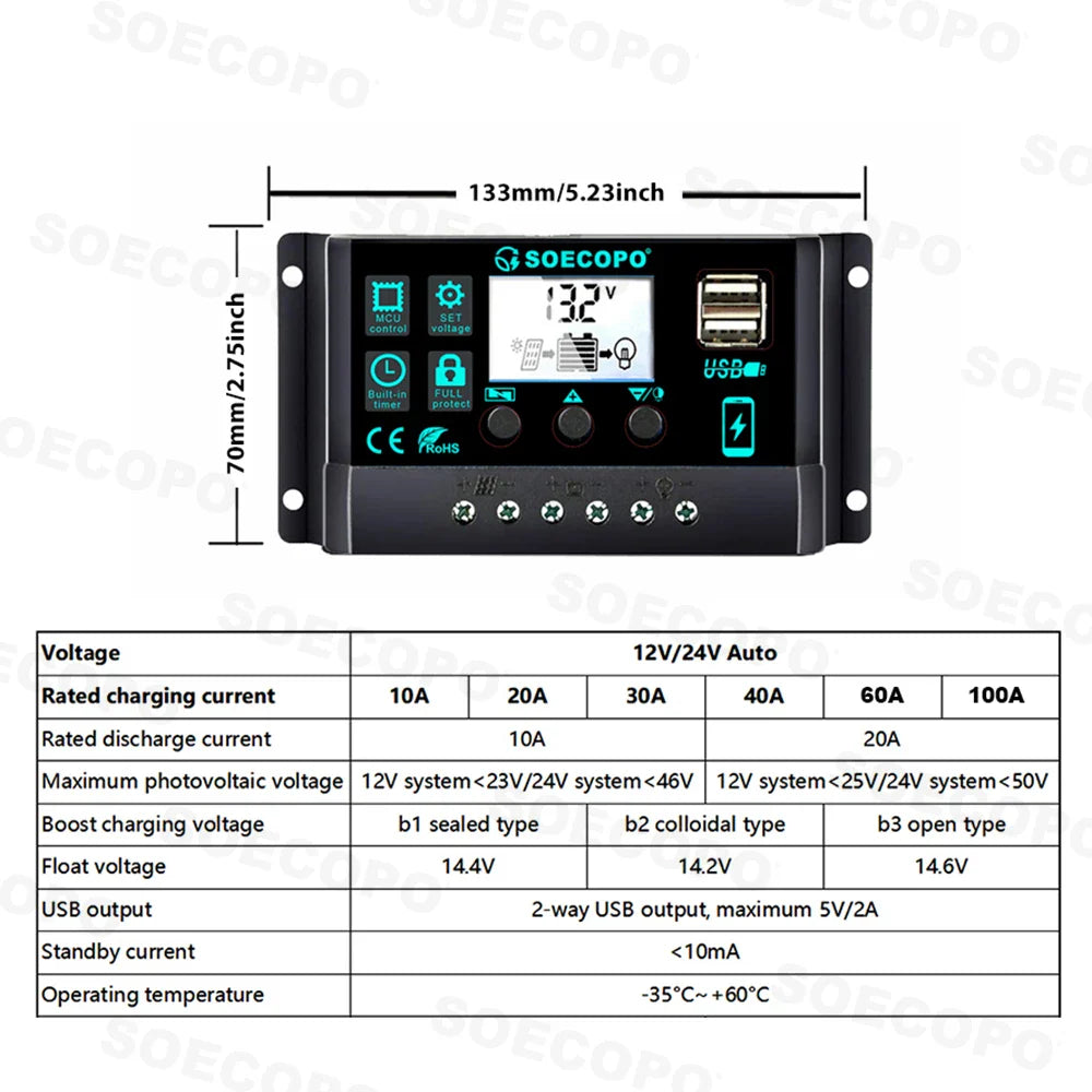 10000W Solar Power Complete Kit 12V To 220V Inverter100A Controller 300W Panel System for Home/RV/Camping  Full House Generator