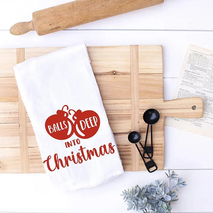 Christmas Kitchen Towel Christmas Dishwashing Hand Towel Seasons Greetings Housewarming Hostess Gift Christmas Winter Home Decor