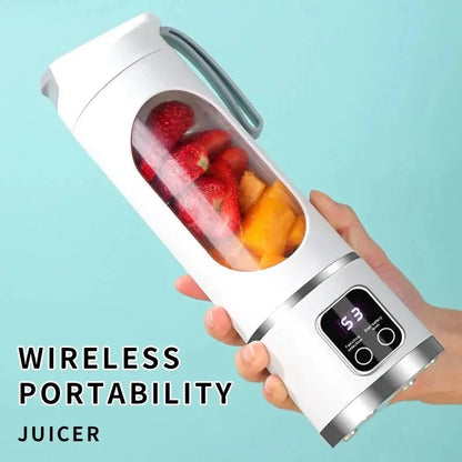 10 Blades Portable Juicer Cup, 450ml 3 Gears USB Rechargeable Blender, Ice Crusher for Shakes Smoothies Making