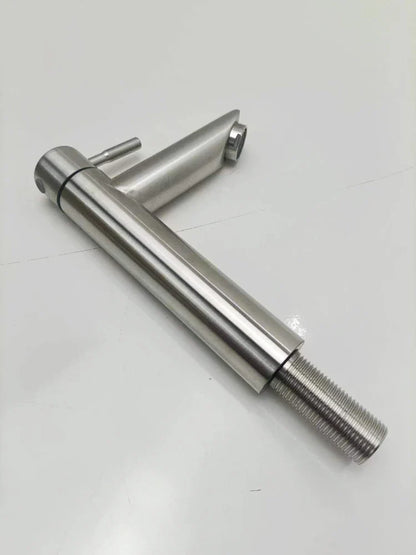 Basin Faucet 304 Stainless Steel Single Cold Water Tap Black Silver Color Deck Mounted Basin Sink Tap G1/2