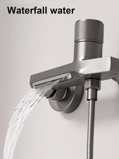 Brass Bathroom Shower Faucet Basin Faucets Wall Mounted Triple Tub Faucet Hot and Cold Water Mixing Valve Faucet