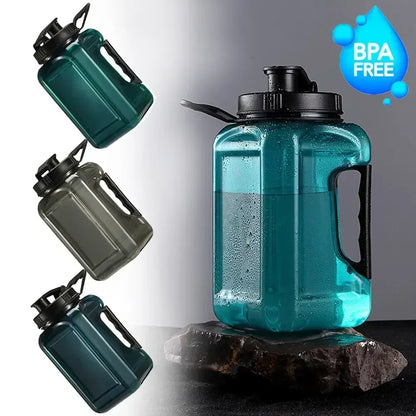 2.4L Large Capacity Fitness Water Bottle,BPA Free Portable Sports Bottle for Camping Gym Cycling,Men's Plastic Water Bottle