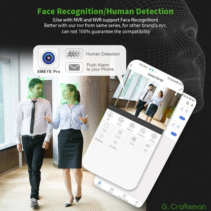 C,GC XMeye IP Camera,Z ,6MP,POE, 20fps,2.8mm/3.6mm/6mm,Face Human,Audio, IR Night, Onvif Video CCTV Surveillance Security,Home
