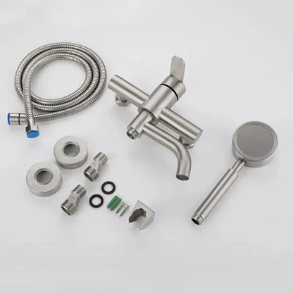 Bathroom Shower Faucets Stainless Steel Triple Bathtub Faucet Mixers Hot Cold Mixer Valve Nozzle Tap Wall Mounted Home Accessory