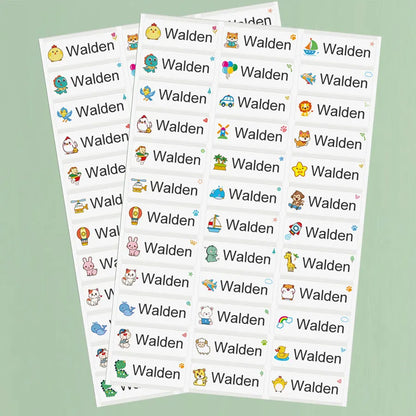 Custom Transparent Waterproof Stickers for Kids - Personalized Name Labels for School, Sports Bottles & DIY Crafts,Multilingual‌