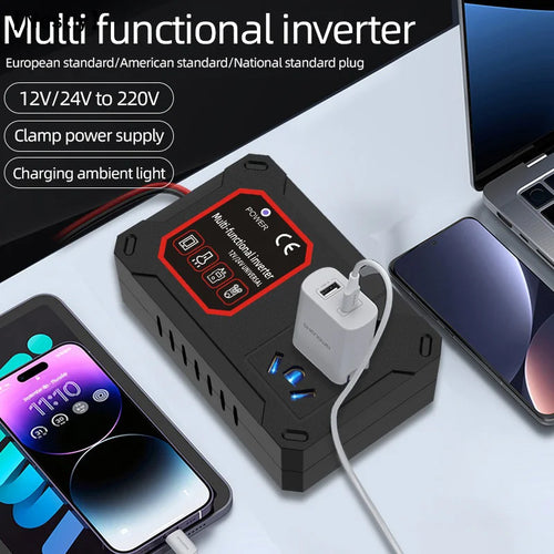 Car Power Inverter 200W 12V/24V To 220V Converter Charger Adapter Universal Socket Portable Vehicle-mounted Auto Inverters〔Nest〕