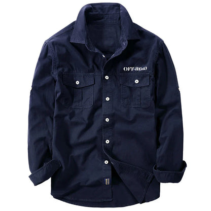 Brand Cotton Shirt Men's Spring Casual Cargo Shirts Male Long Sleeves Shirts Camiseta Masculina Plus Size 5XL 6XL