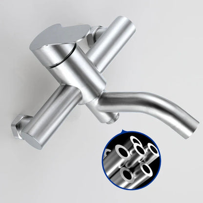Bathroom Shower Faucets Stainless Steel Triple Bathtub Faucet Mixers Hot Cold Mixer Valve Nozzle Tap Wall Mounted Home Accessory