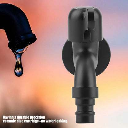304 Stainless Steel Black Wall Mount Tap Garden Water Faucet for Bathroom(Washing Machine)