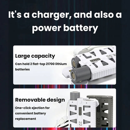 2026 New Power Bank DIY Kit  With 22.5W Fast Charging Portable Detachable Design Dual Mode Low Current 21700 Battery Case