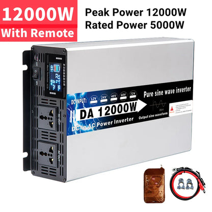 8000W 10000W 12000W Inverter 12V 24V 48V 60V 72V To AC 110V 220V Pure Sine Wave Solar Power Inverter Voltage Frequency Converter