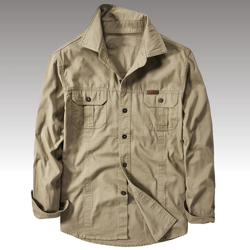 Brand Cotton Shirt Men's Spring Casual Cargo Shirts Male Long Sleeves Shirts Camiseta Masculina Plus Size 5XL 6XL