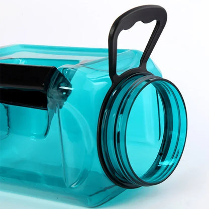 2.4L Large Capacity Fitness Water Bottle,BPA Free Portable Sports Bottle for Camping Gym Cycling,Men's Plastic Water Bottle