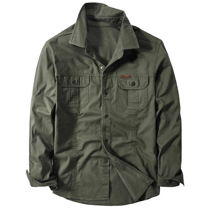 Brand Cotton Shirt Men's Spring Casual Cargo Shirts Male Long Sleeves Shirts Camiseta Masculina Plus Size 5XL 6XL