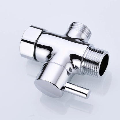3-way G1/2 Shower Diverter Valve Water Separator Shower Tee Adapter Adjustable Faucet Switcher Bathroom Replacement Part