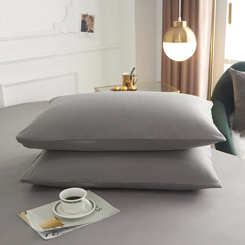 1 piece of solid color bed sheet for bedroom 100%Polyeste Elastic Band Around bedding Fitted Sheet Only (excluding pillowcases)