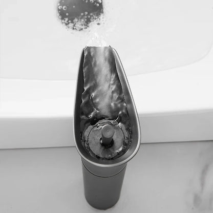 Bathroom Basin Faucet Sink Mixer Gun Grey Color Hot Cold Water Mixer Deak Mounted Waterfall Style Copper Sink Taps FR651