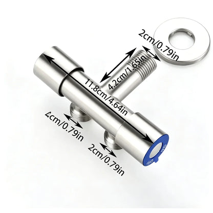 Double Handle Stainless Steel Cold Water Faucet Bathroom Washing Machine Faucet